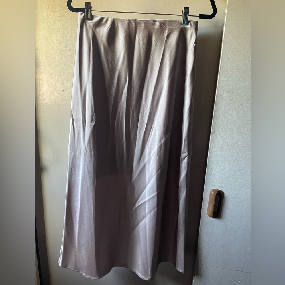Cream Satin Skirt